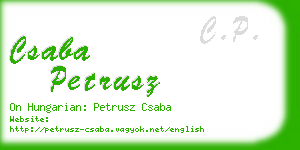 csaba petrusz business card